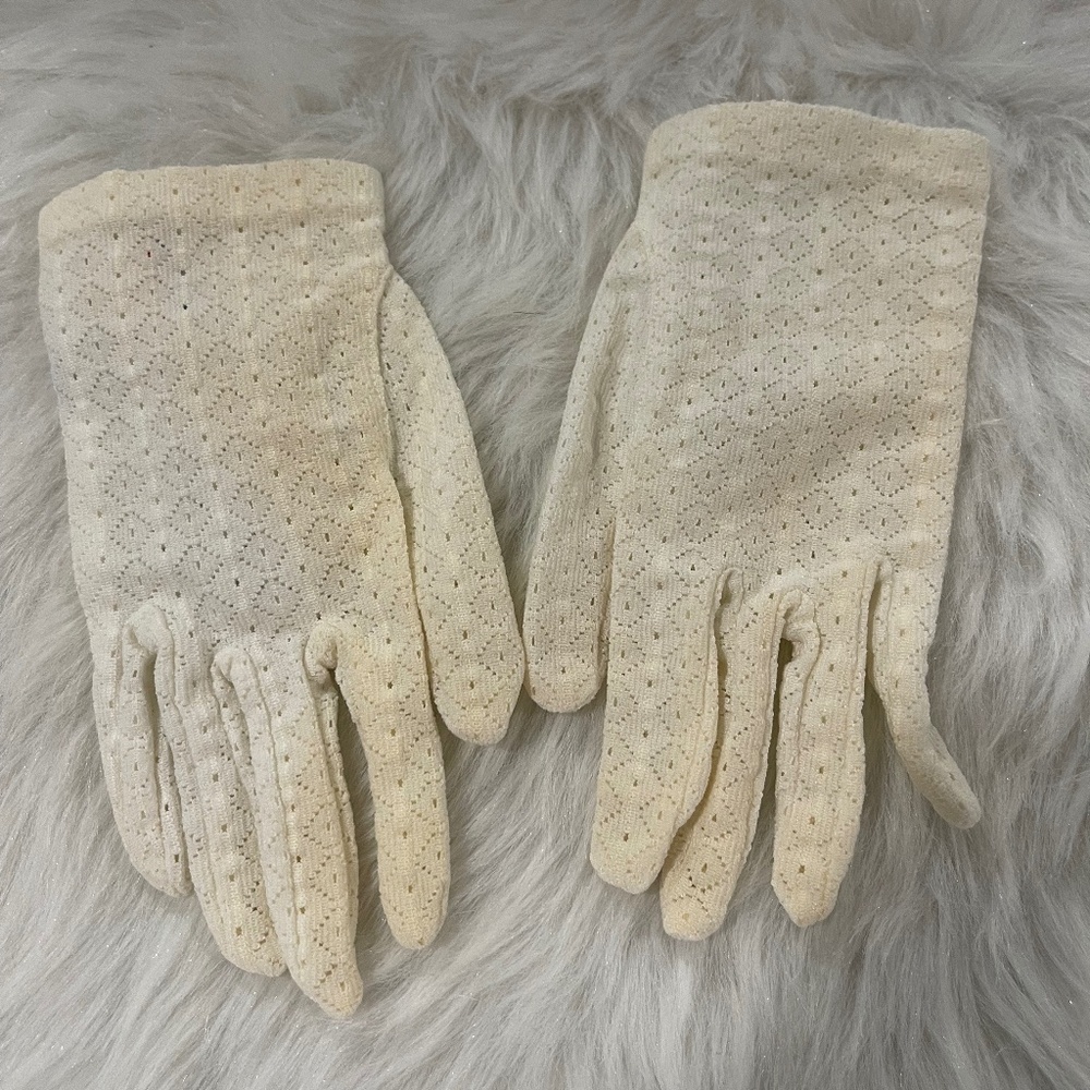 Vintage White Lace Dress Glove Sz Little Girls